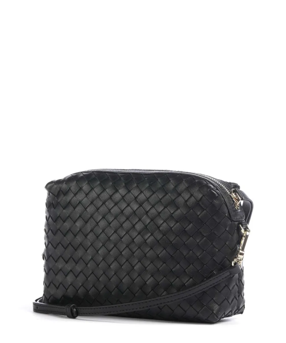 Piuma Kaia Umhängetasche fein genarbtes Leder schwarz