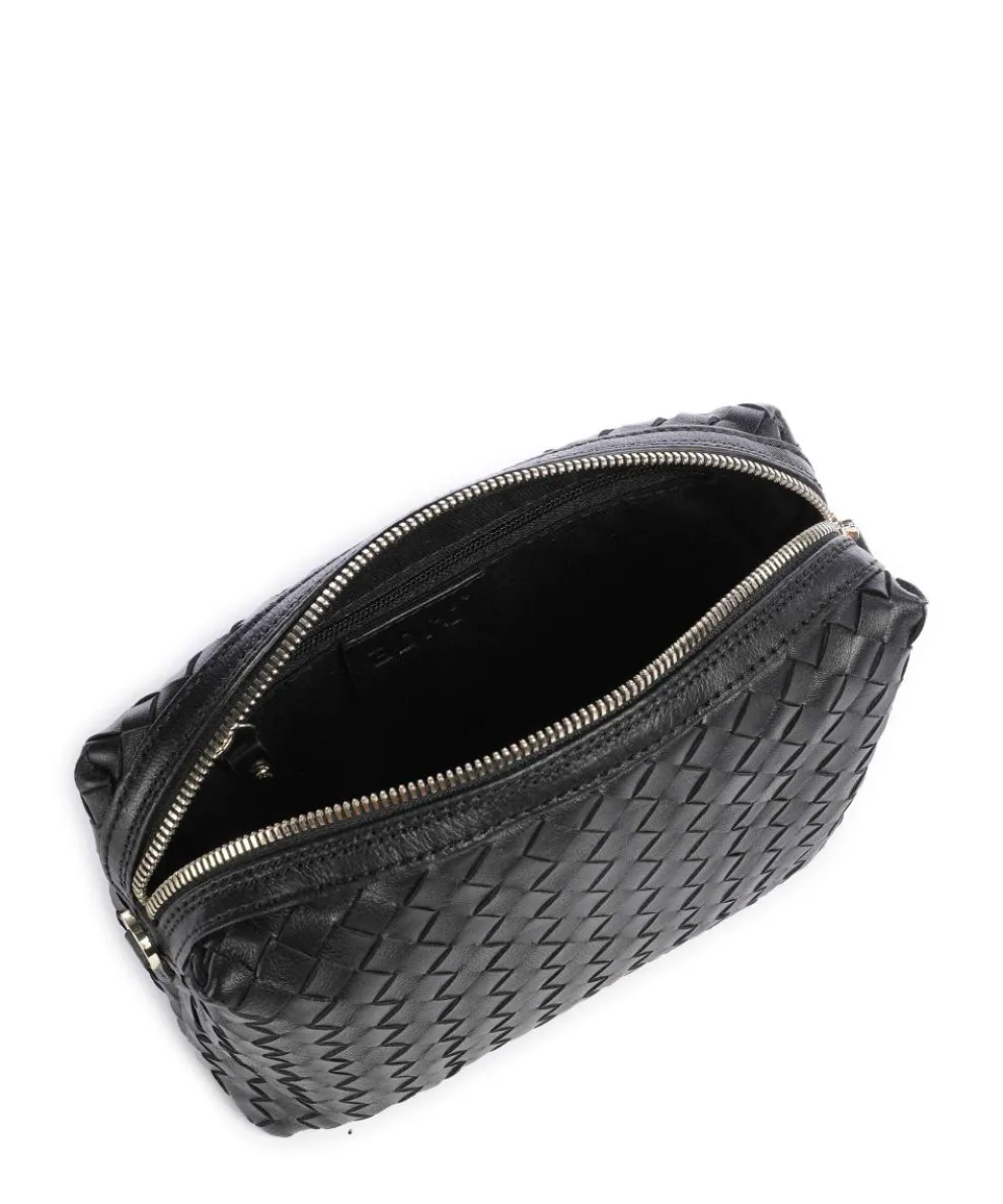 Piuma Kaia Umhängetasche fein genarbtes Leder schwarz