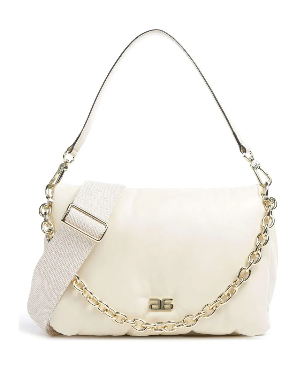 Piuma_Lucido Puffer Schultertasche fein genarbtes Rindsleder elfenbein