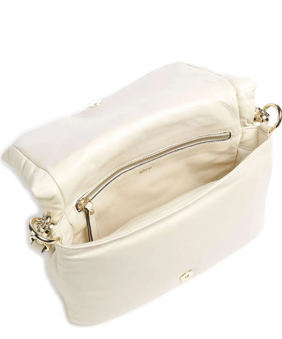 Piuma_Lucido Puffer Schultertasche fein genarbtes Rindsleder elfenbein