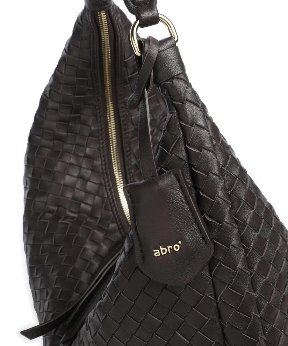 Piuma Nana Beuteltasche fein genarbtes Leder dunkelbraun