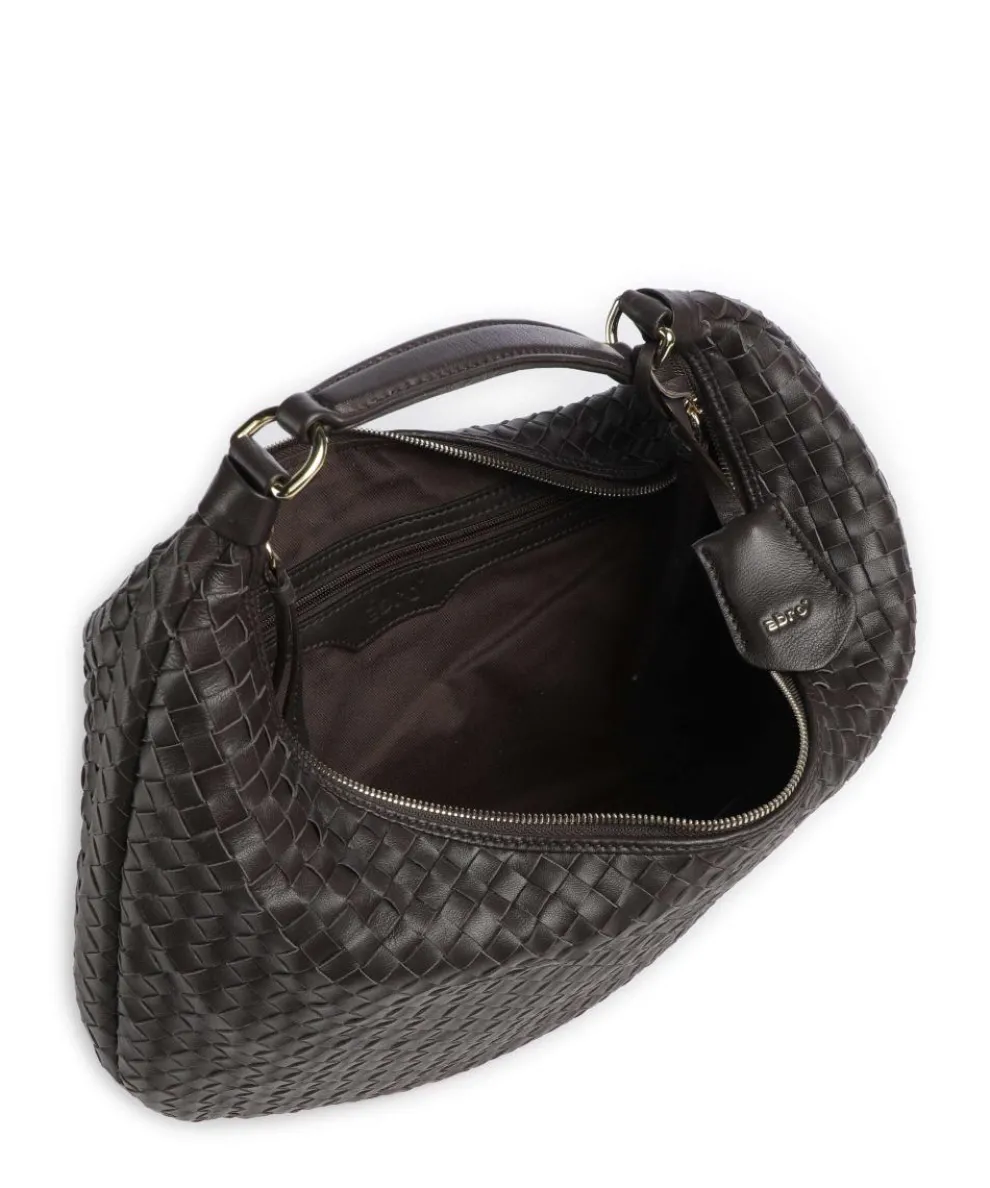 Piuma Nana Beuteltasche fein genarbtes Leder dunkelbraun