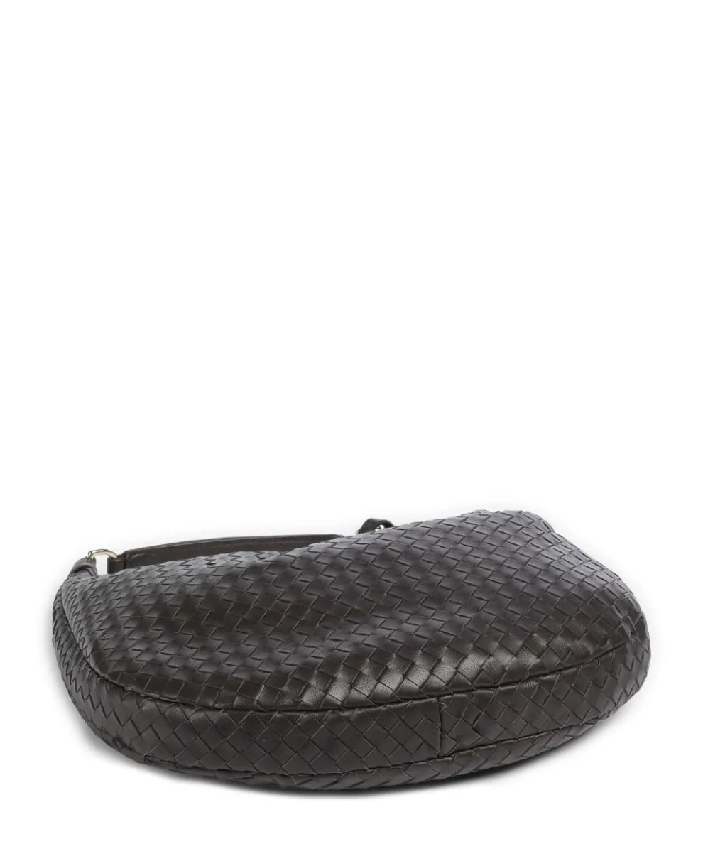 Piuma Nana Small Beuteltasche fein genarbtes Leder dunkelbraun