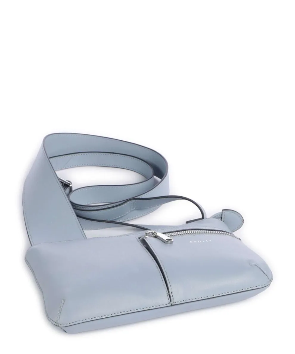 Pockets Icon Umhängetasche fein genarbtes Rindsleder hellblau