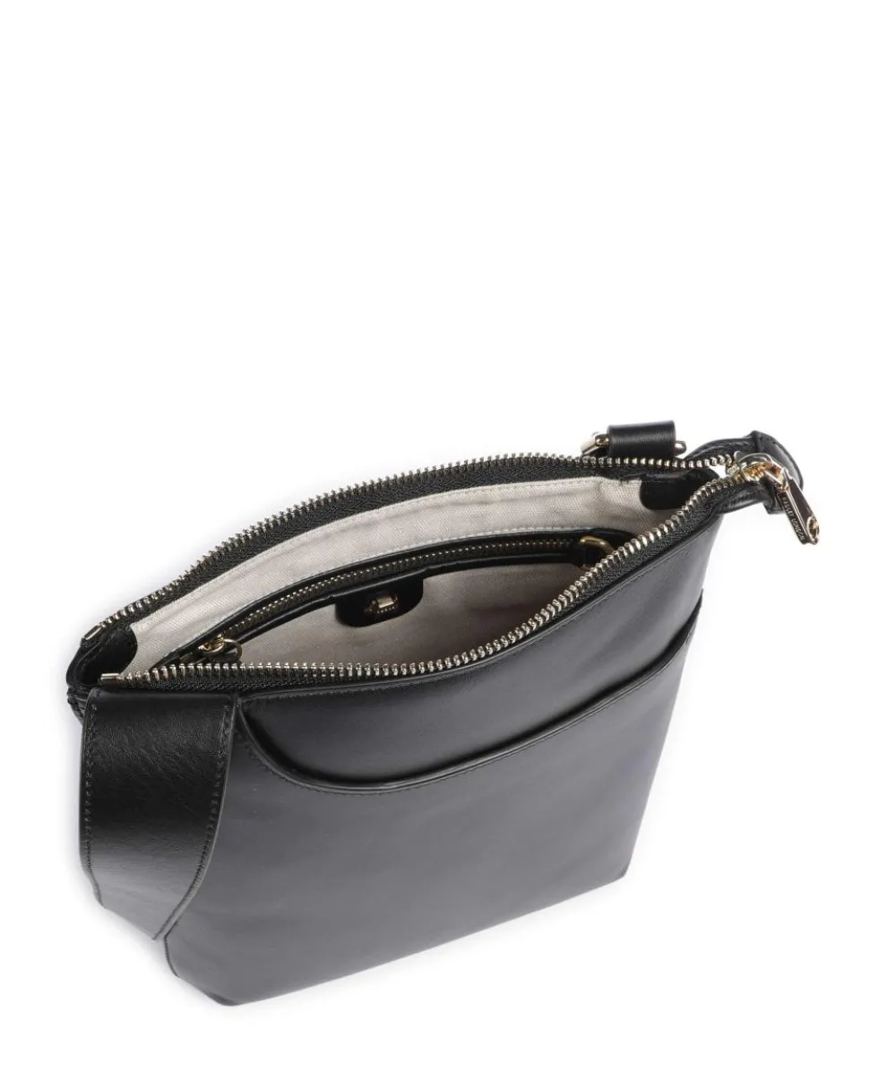 Pockets Small Umhängetasche fein genarbtes Rindsleder schwarz