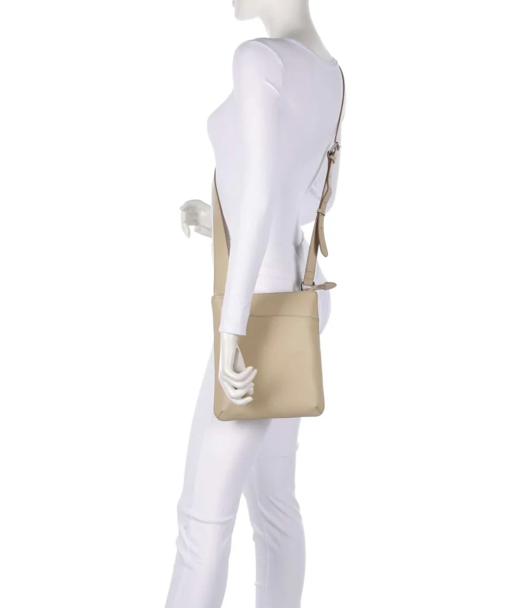 Pockets Small Umhängetasche fein genarbtes Rindsleder beige