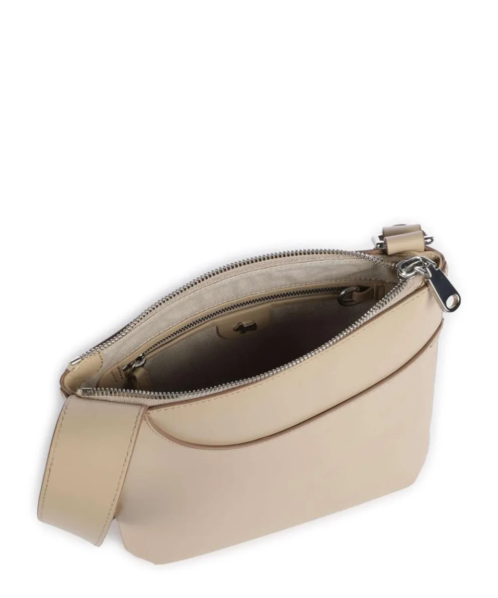 Pockets Small Umhängetasche fein genarbtes Rindsleder beige