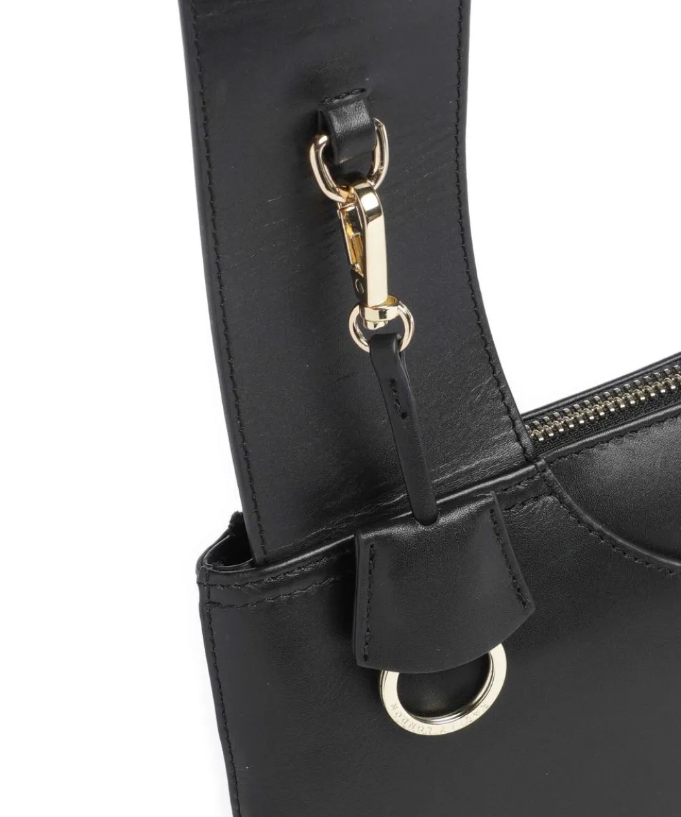 Pockets Umhängetasche fein genarbtes Rindsleder schwarz