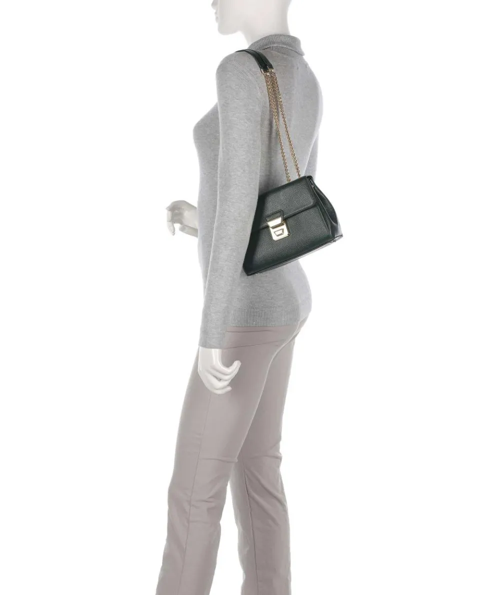 Delphino Tina Schultertasche genarbtes Rindsleder dunkelgrün