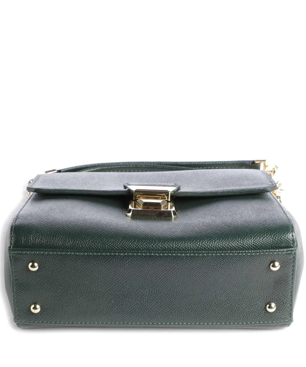 Delphino Tina Schultertasche genarbtes Rindsleder dunkelgrün