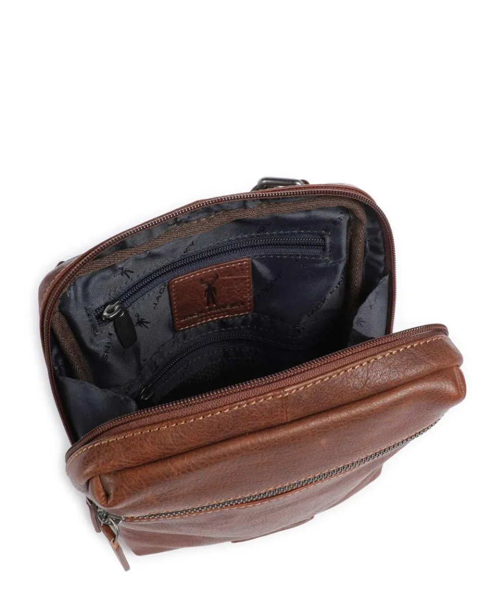 Porto 9 Umhängetasche fein genarbtes Leder cognac