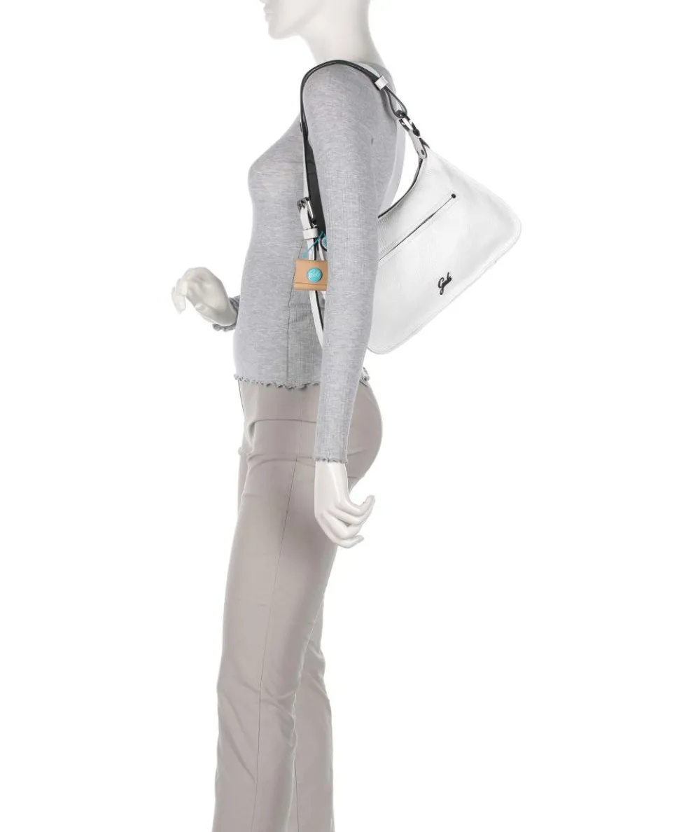 Porto Rico Gala Schultertasche genarbtes Kalbsleder weiß