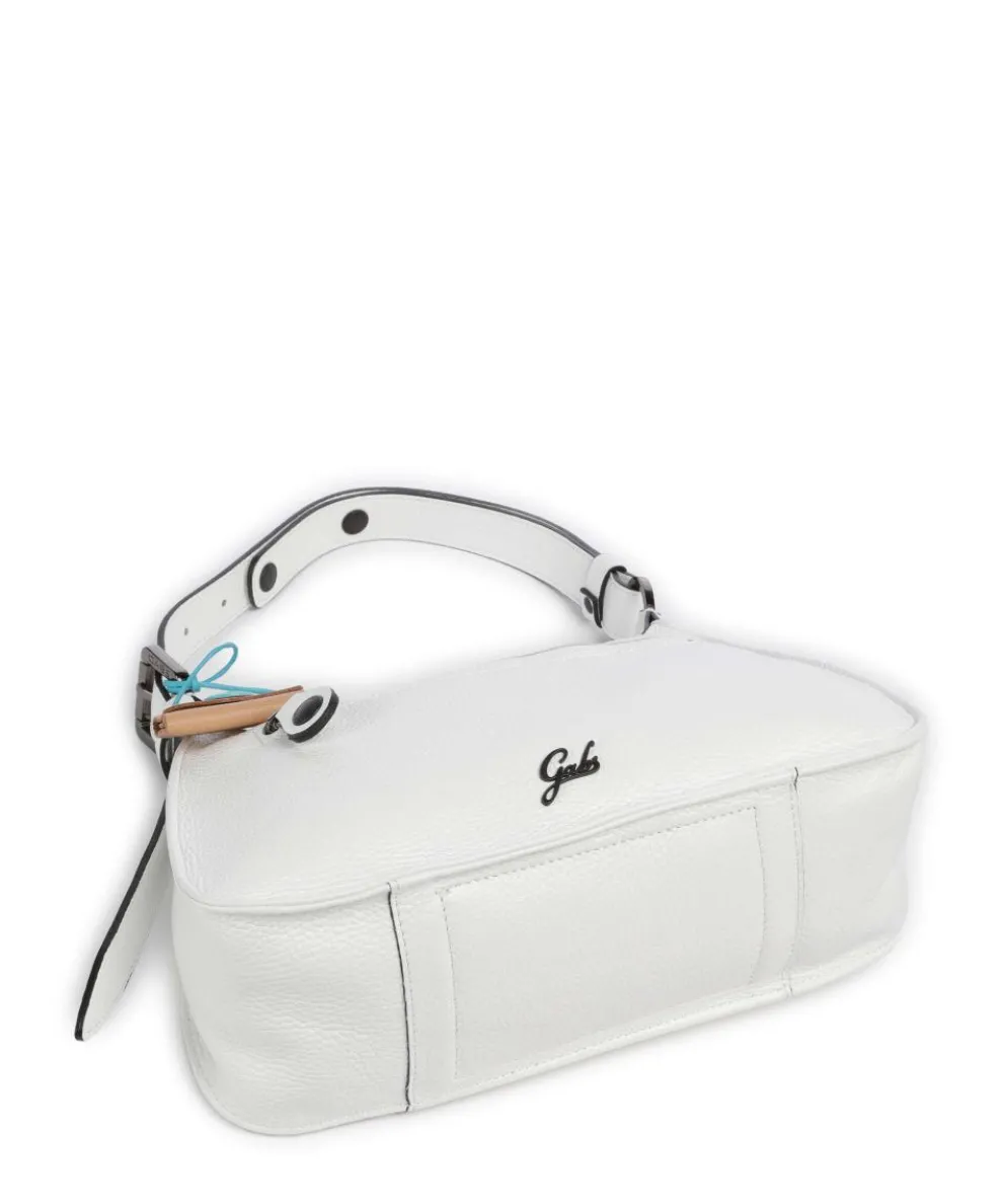 Porto Rico Gala Schultertasche genarbtes Kalbsleder weiß