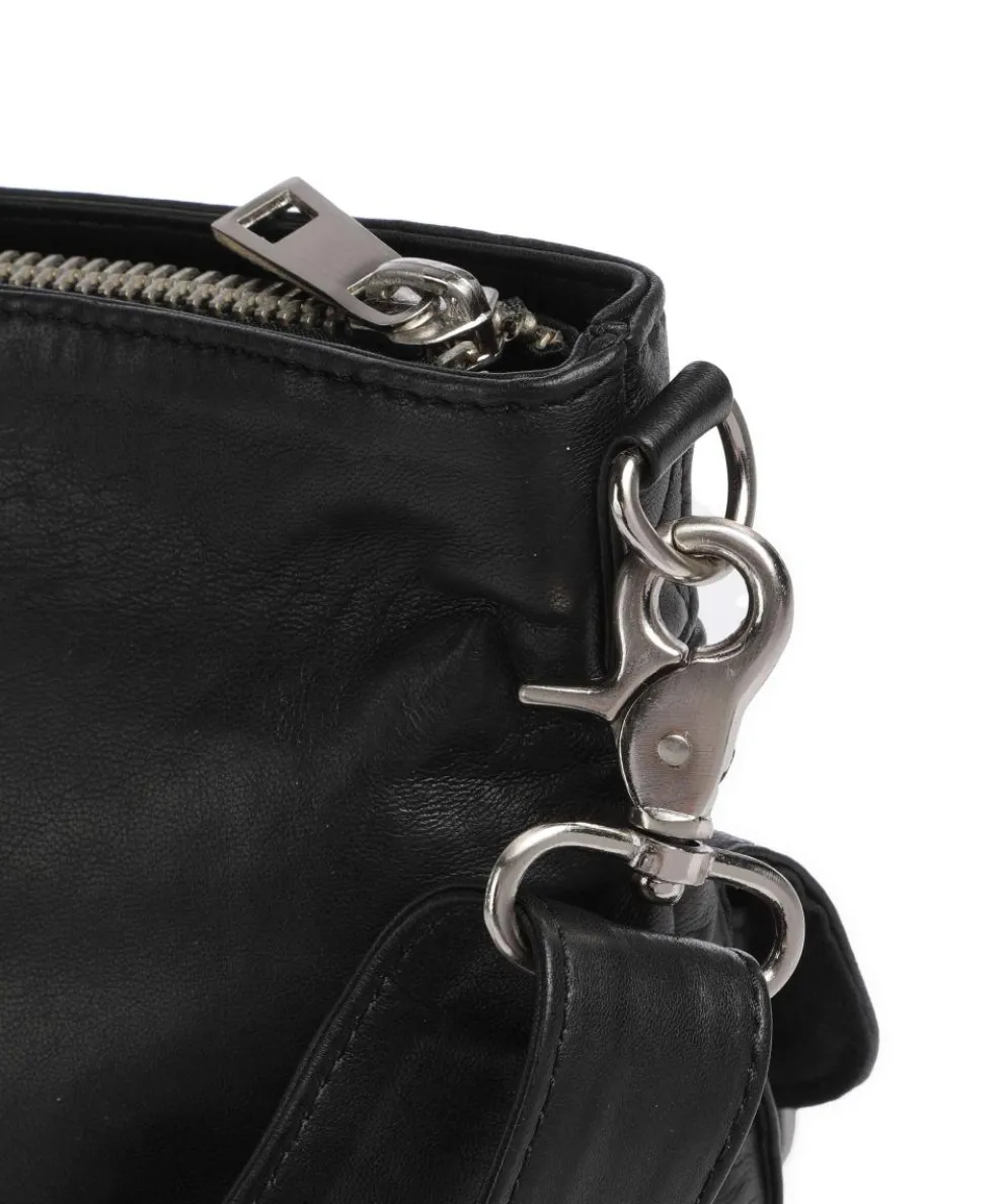 Power Field Schultertasche Schafsleder schwarz