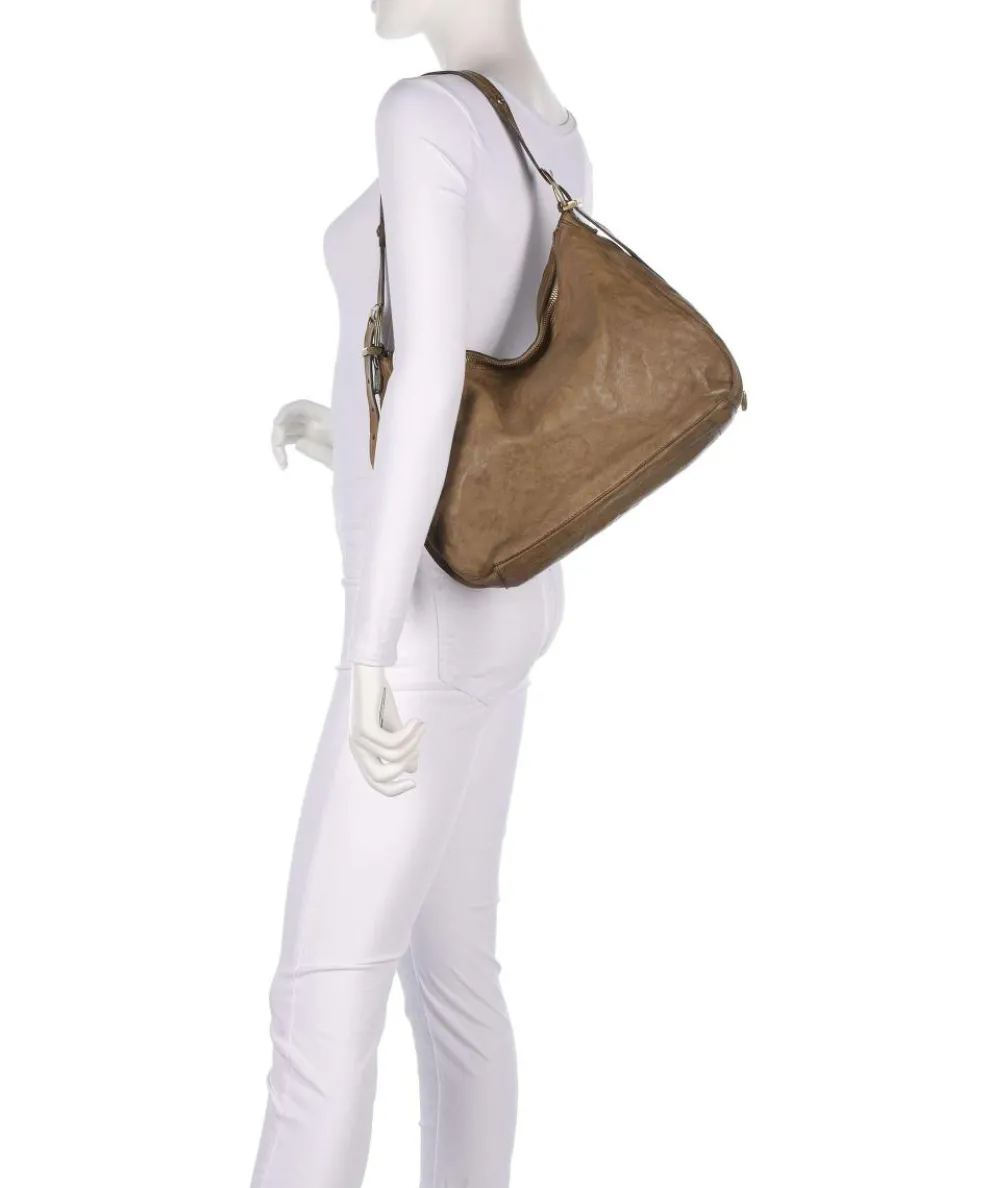 Beuteltasche genarbtes Rindsleder olivgrün