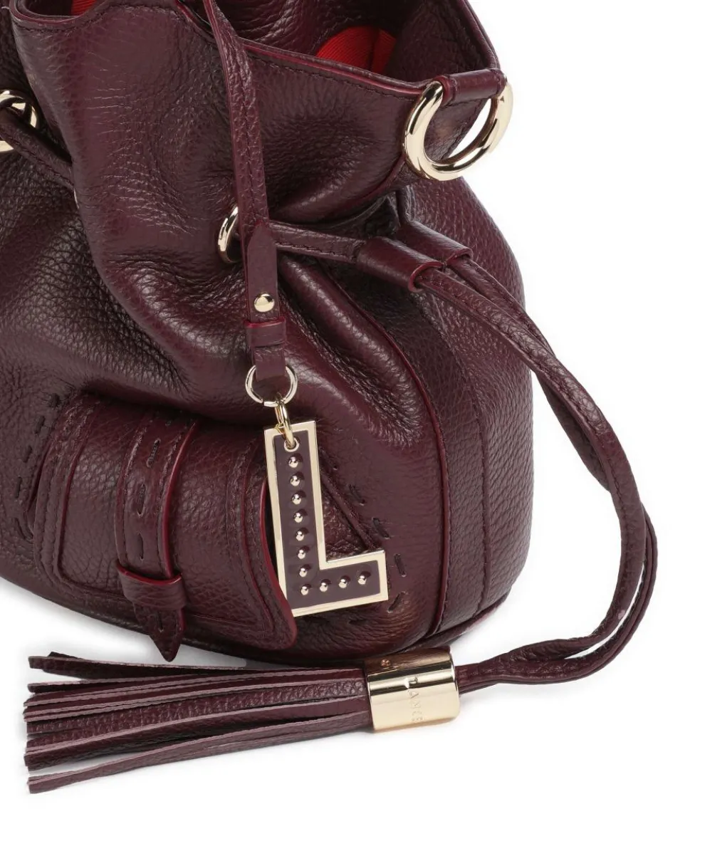 Premier Flirt S Bucket bag genarbtes Rindsleder brombeer