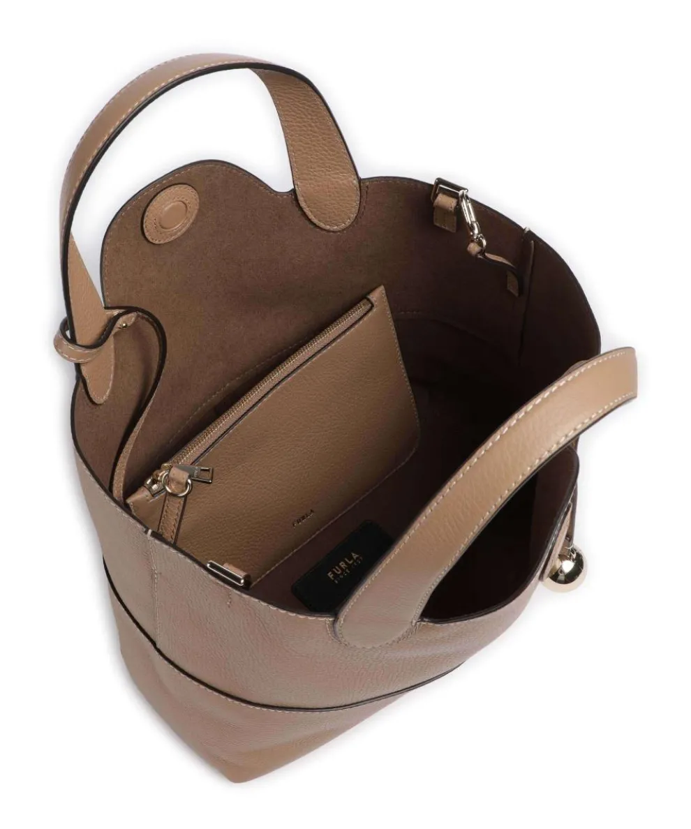 Primrose M Handtasche genarbtes Leder hellbraun