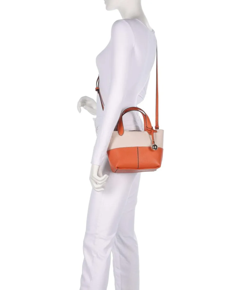 Primrose Mini Umhängetasche genarbtes Leder orange