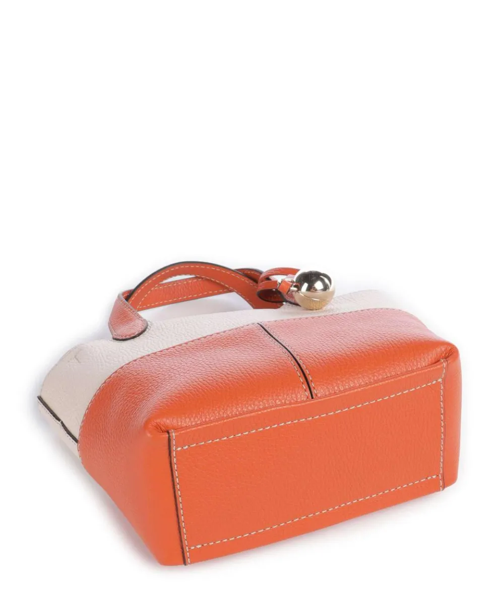 Primrose Mini Umhängetasche genarbtes Leder orange