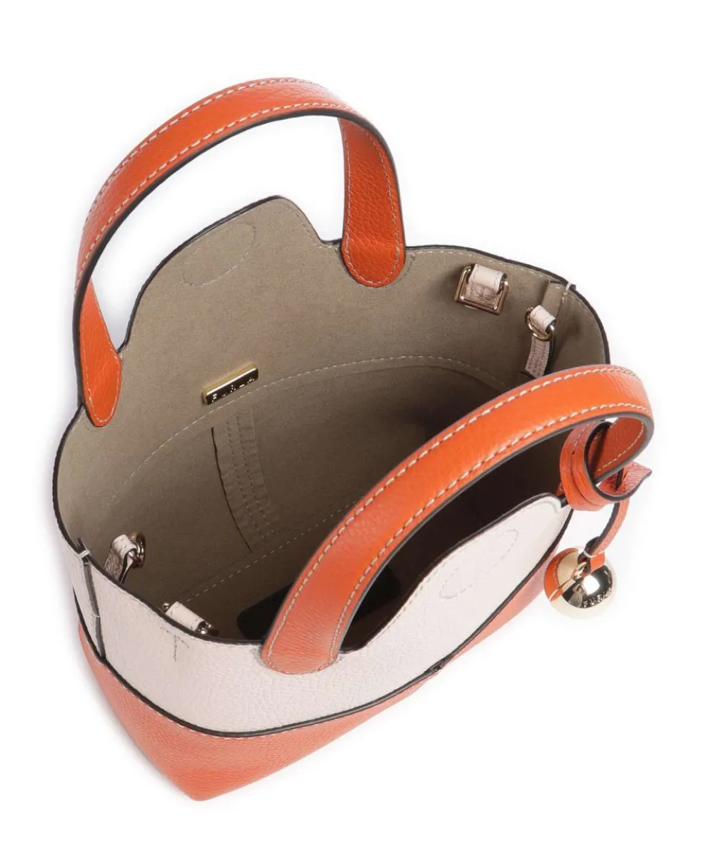 Primrose Mini Umhängetasche genarbtes Leder orange