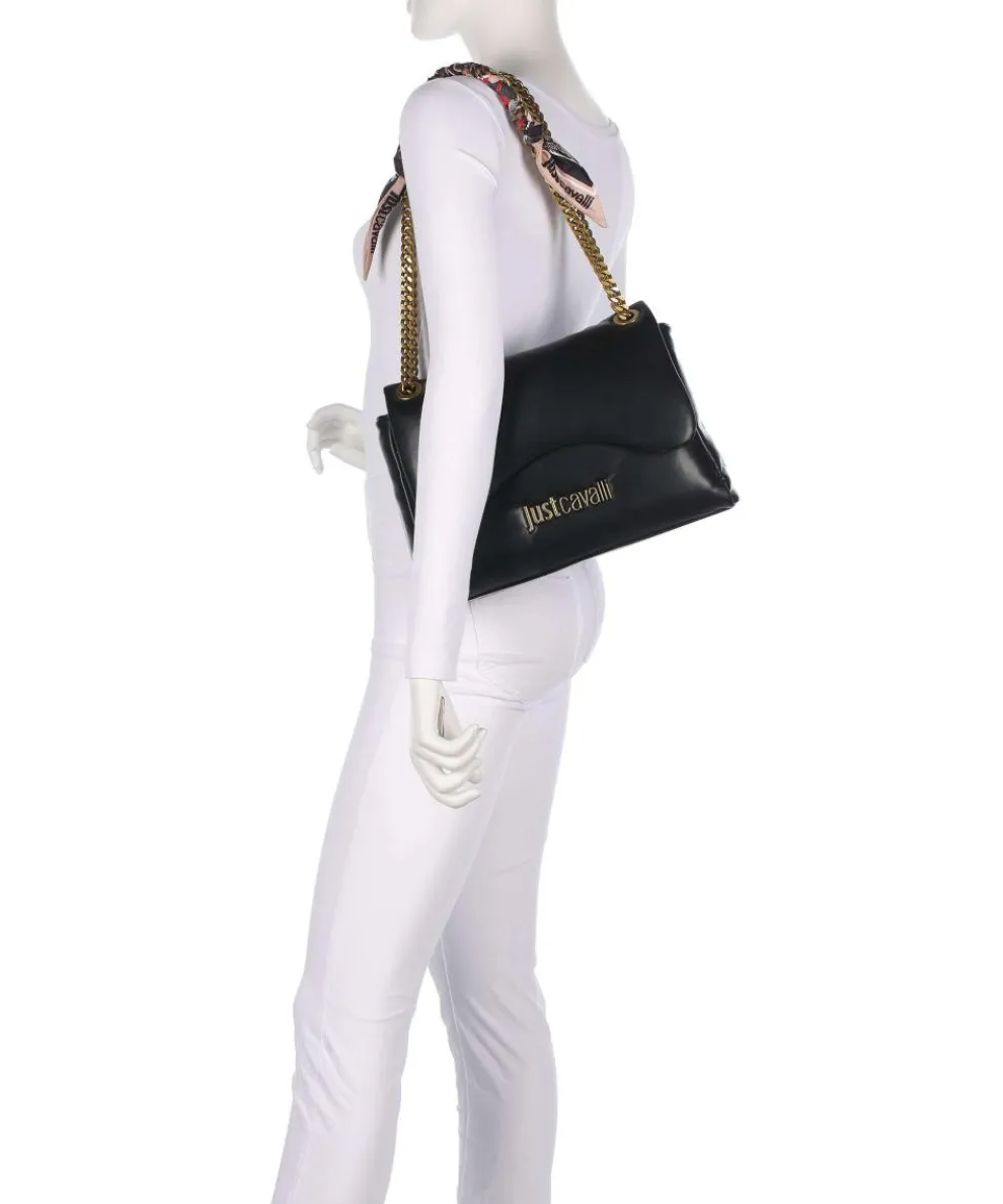 Puffy Foulard Schultertasche Lederimitat schwarz