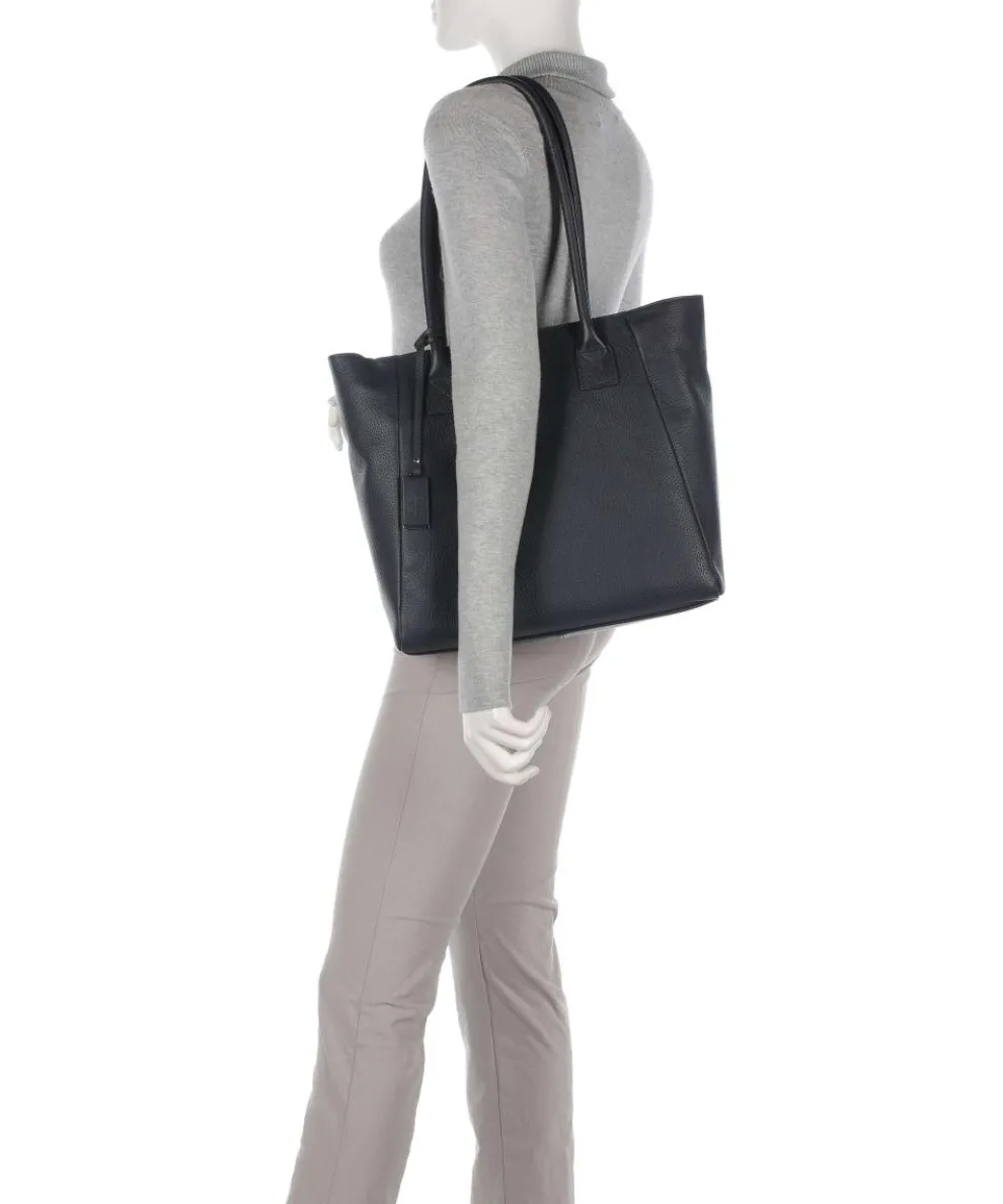 Pure Shopper genarbtes Rindsleder dunkelblau