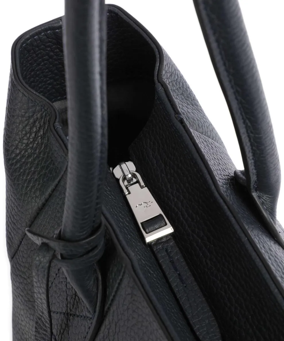 Pure Shopper genarbtes Rindsleder dunkelblau