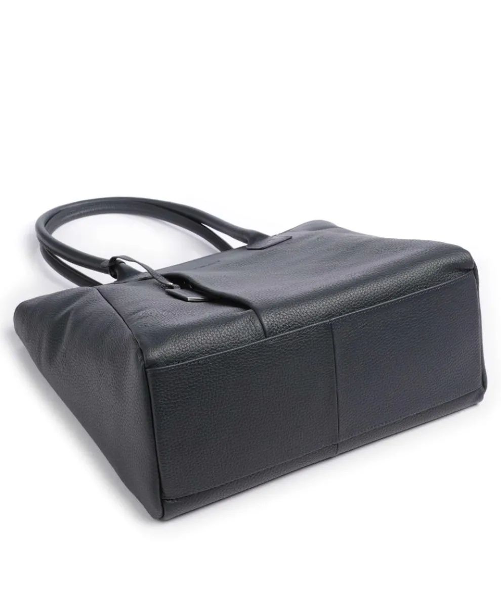 Pure Shopper genarbtes Rindsleder dunkelblau