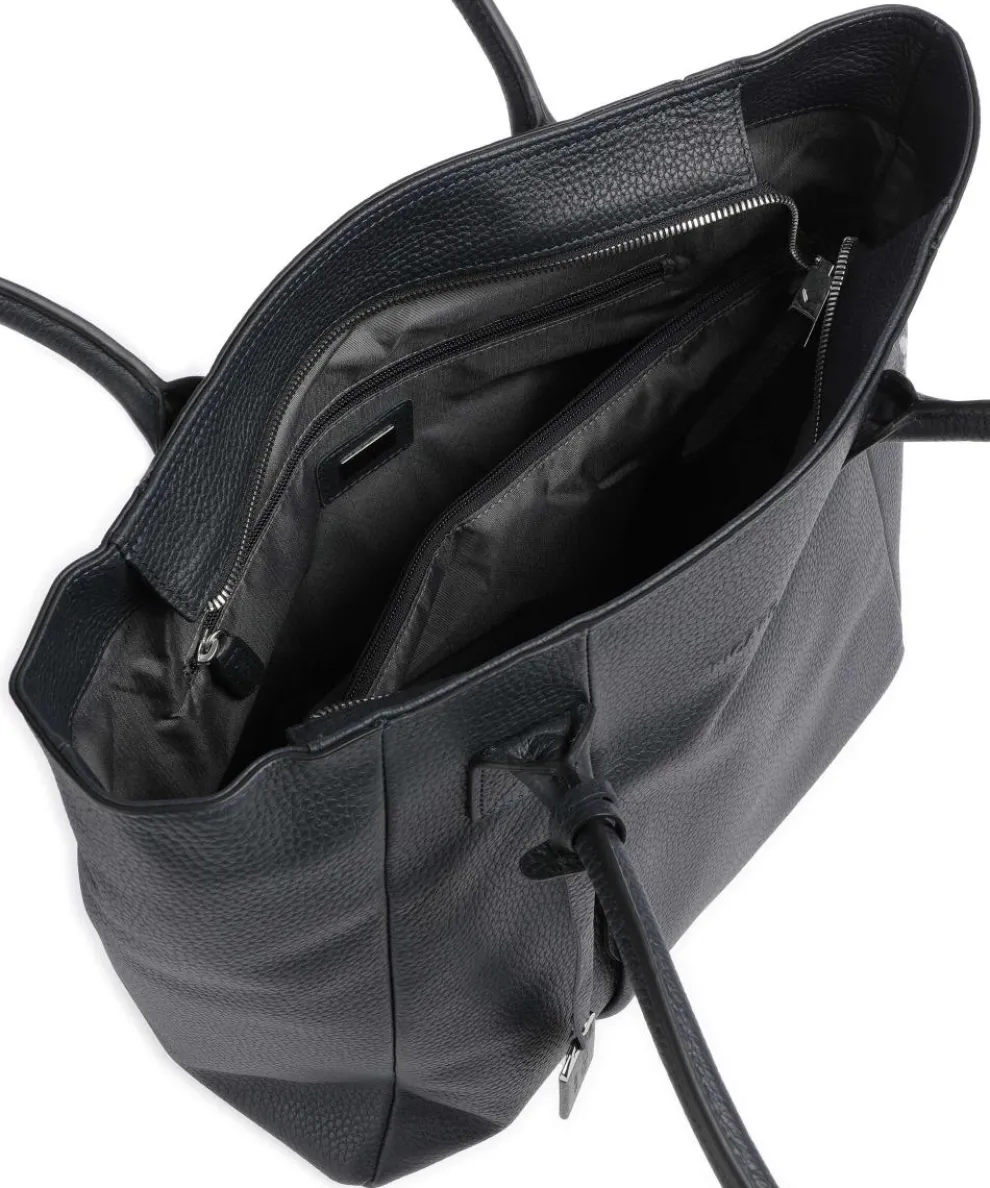 Pure Shopper genarbtes Rindsleder dunkelblau