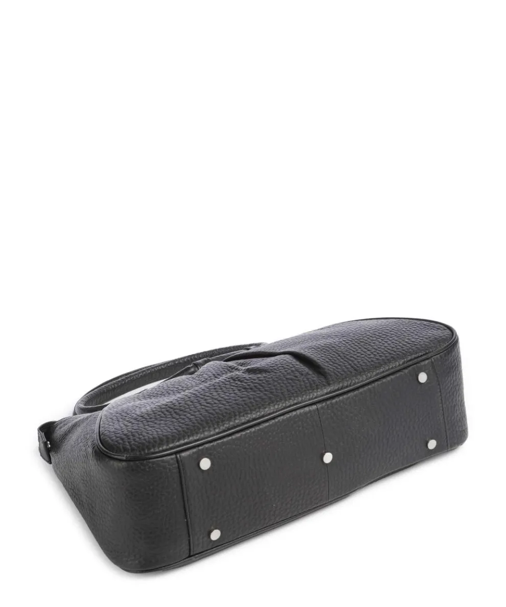 Hirsch Ilona Handtasche genarbtes Rindsleder schwarz