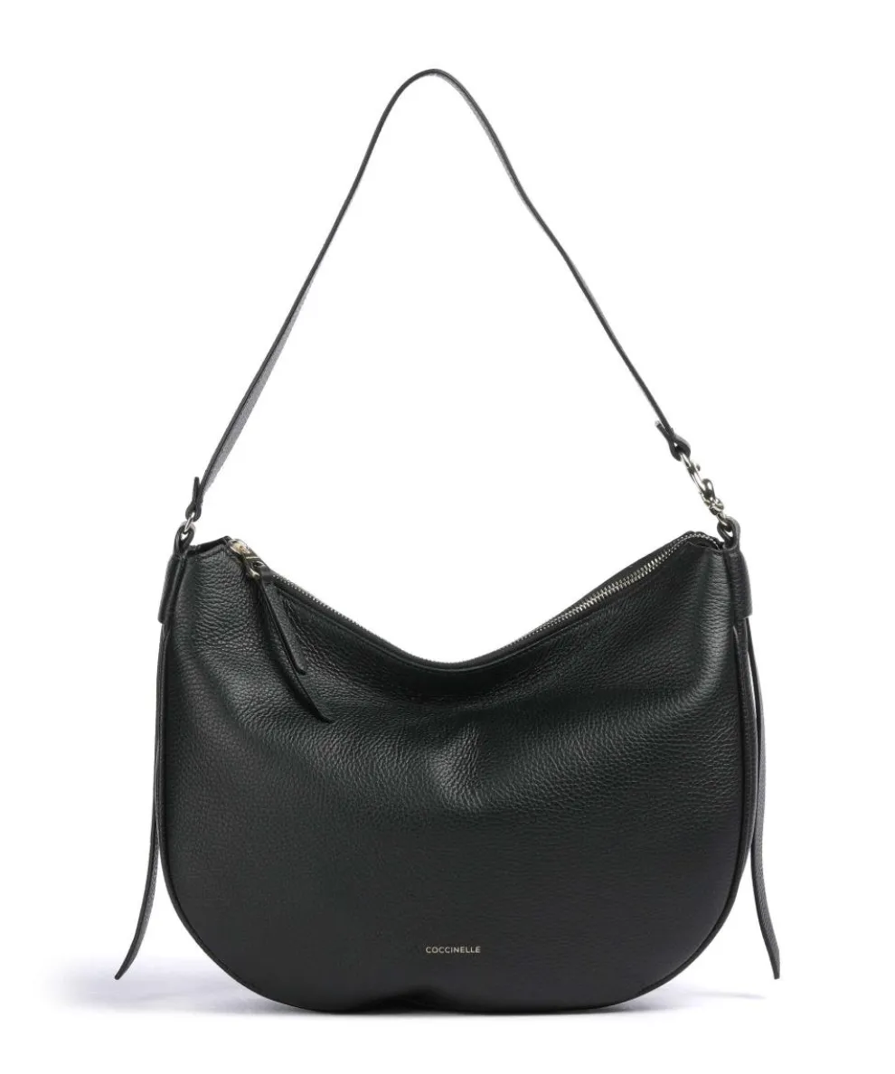 C-Easy Beuteltasche genarbtes Leder schwarz