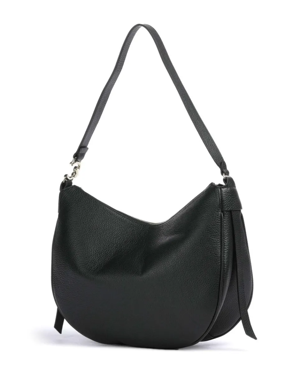 C-Easy Beuteltasche genarbtes Leder schwarz