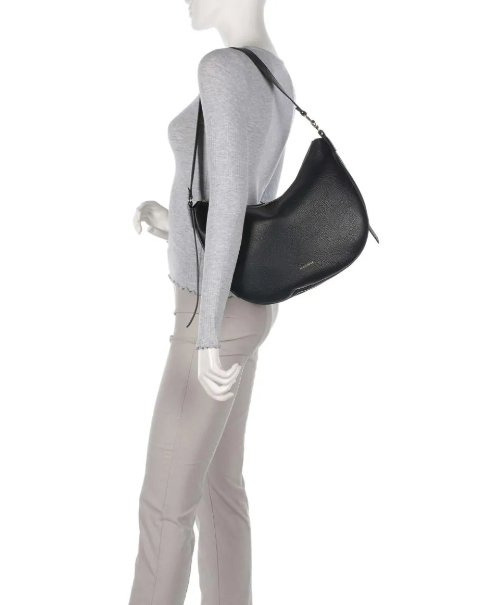 C-Easy Beuteltasche genarbtes Leder schwarz