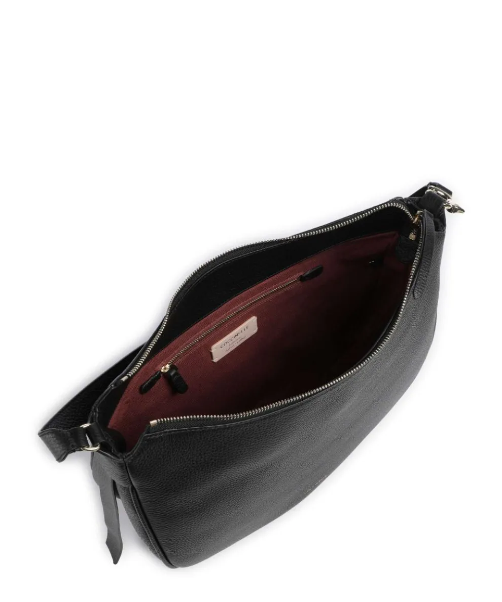 C-Easy Beuteltasche genarbtes Leder schwarz