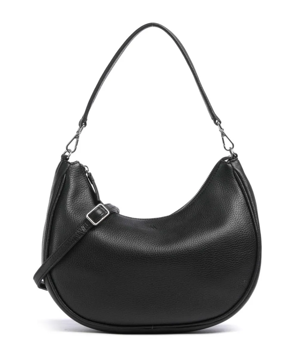 Helia Schultertasche genarbtes Rindsleder schwarz