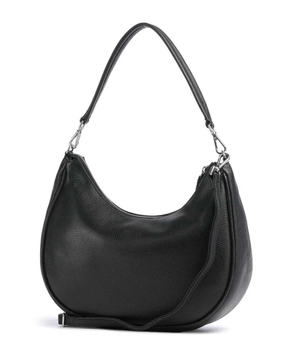 Helia Schultertasche genarbtes Rindsleder schwarz