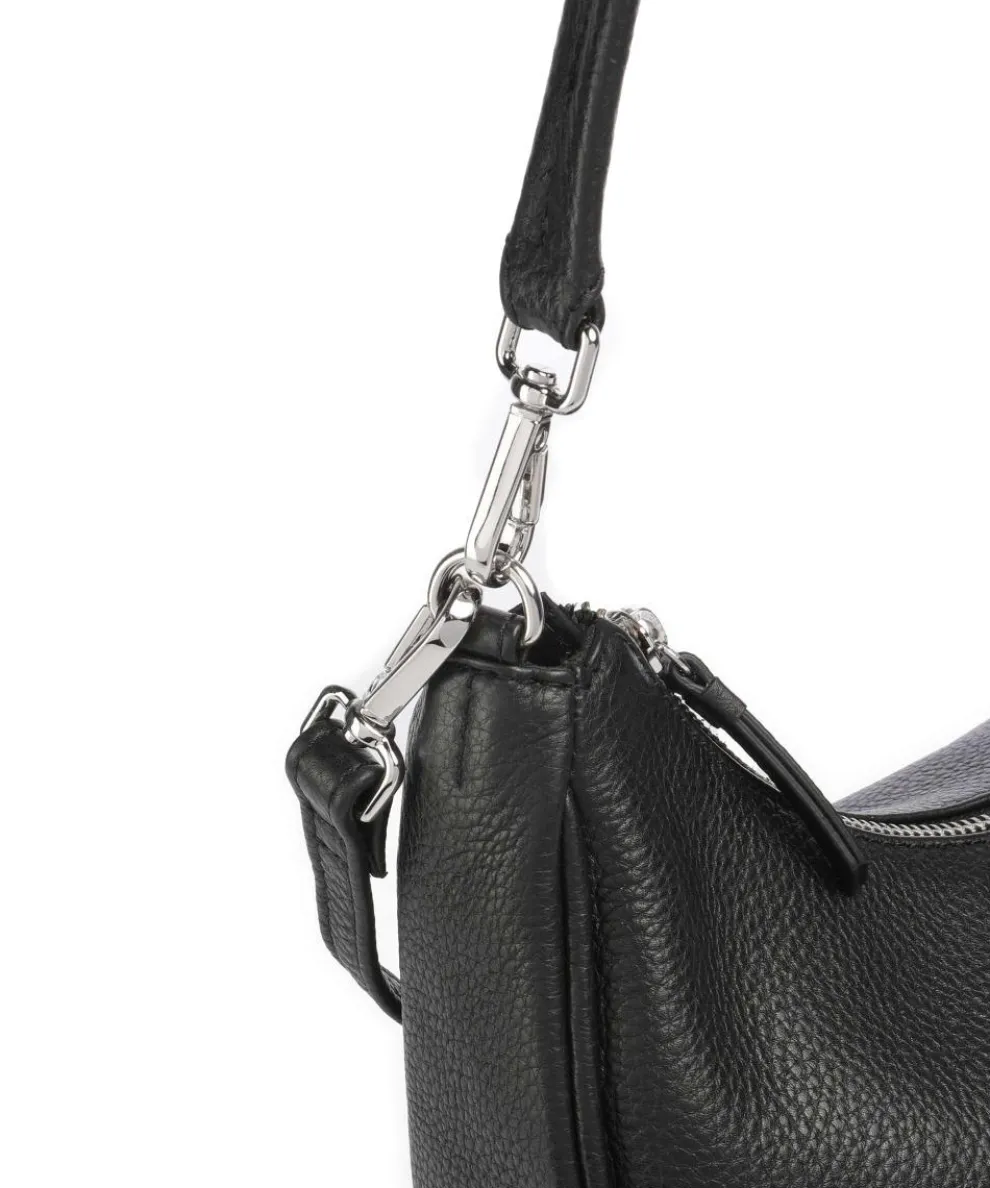 Helia Schultertasche genarbtes Rindsleder schwarz