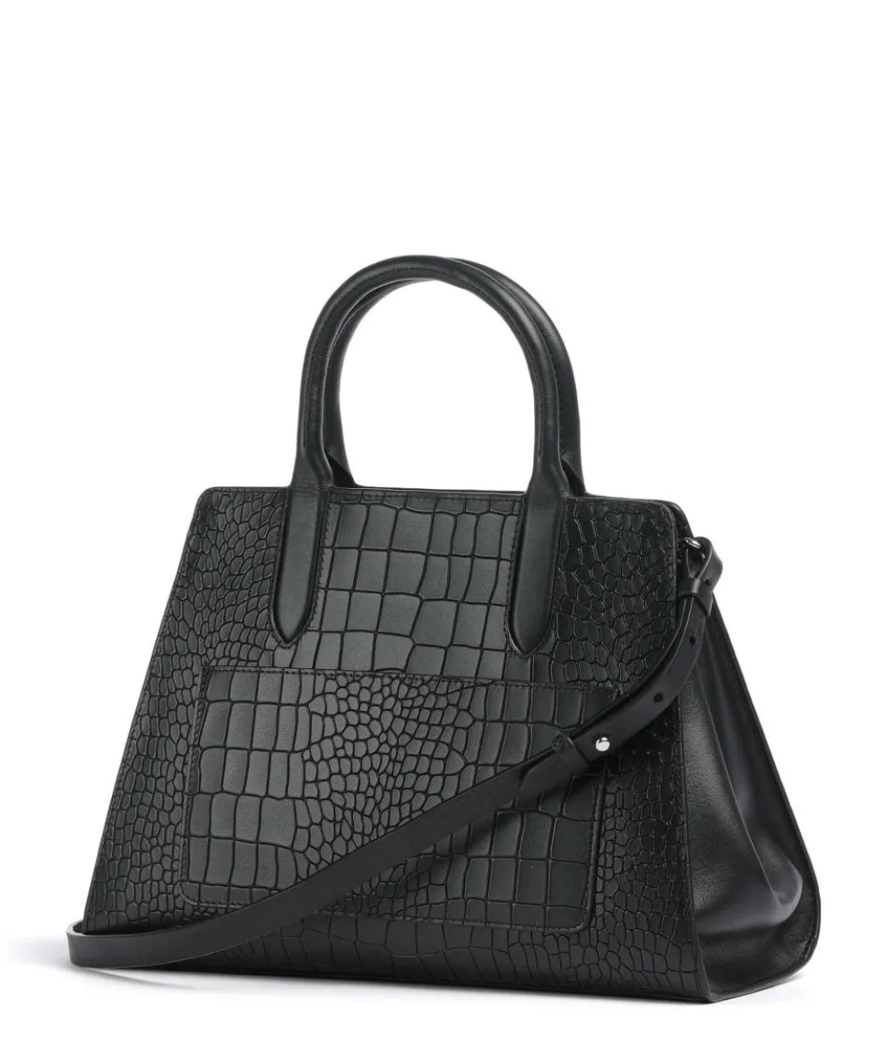 Glasshouse Handtasche geprägtes Rindsleder schwarz