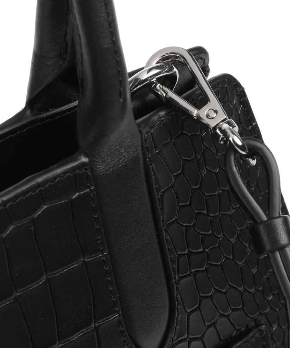 Glasshouse Handtasche geprägtes Rindsleder schwarz