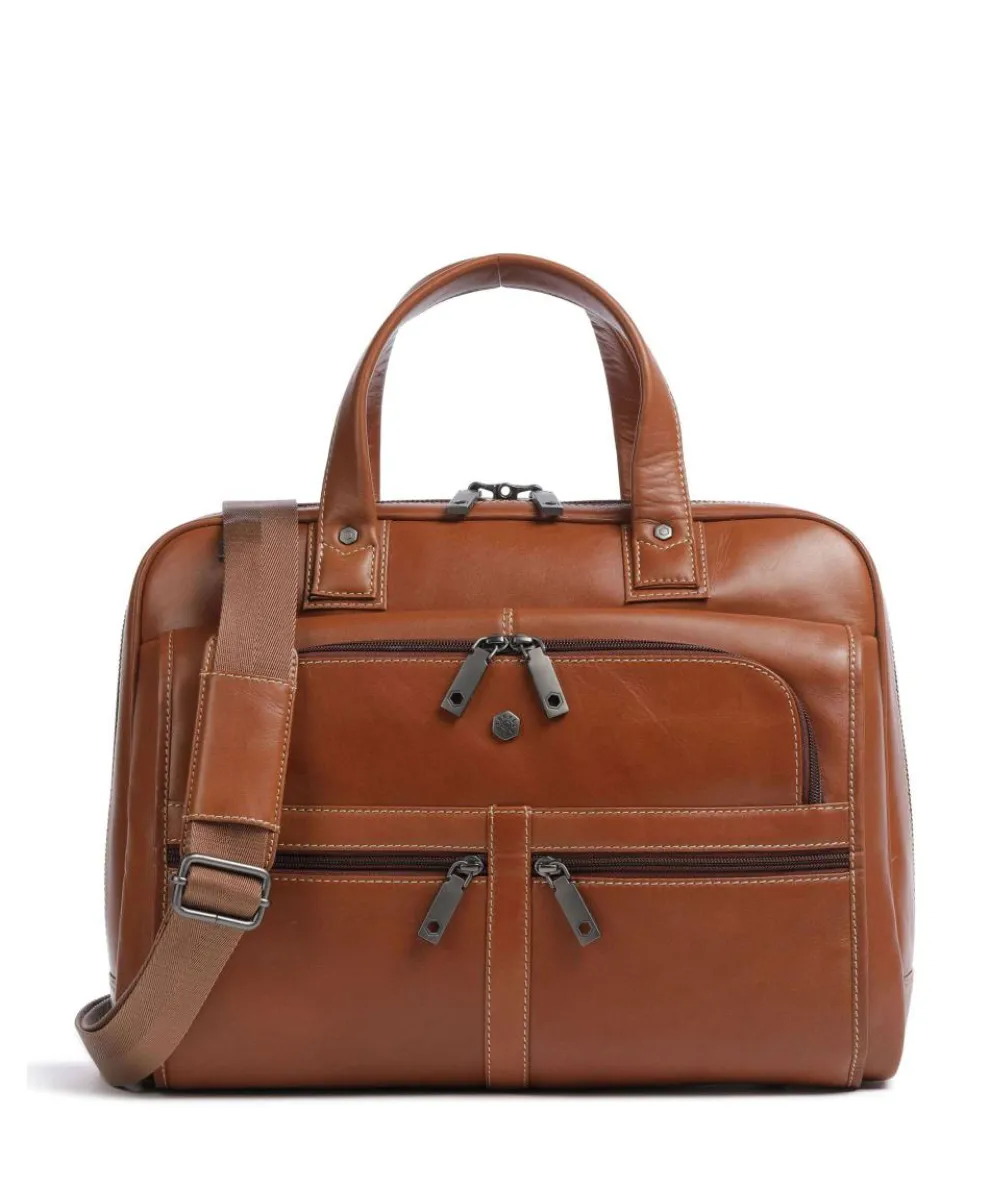 Montana Aktentasche 15″ fein genarbtes Rindsleder braun