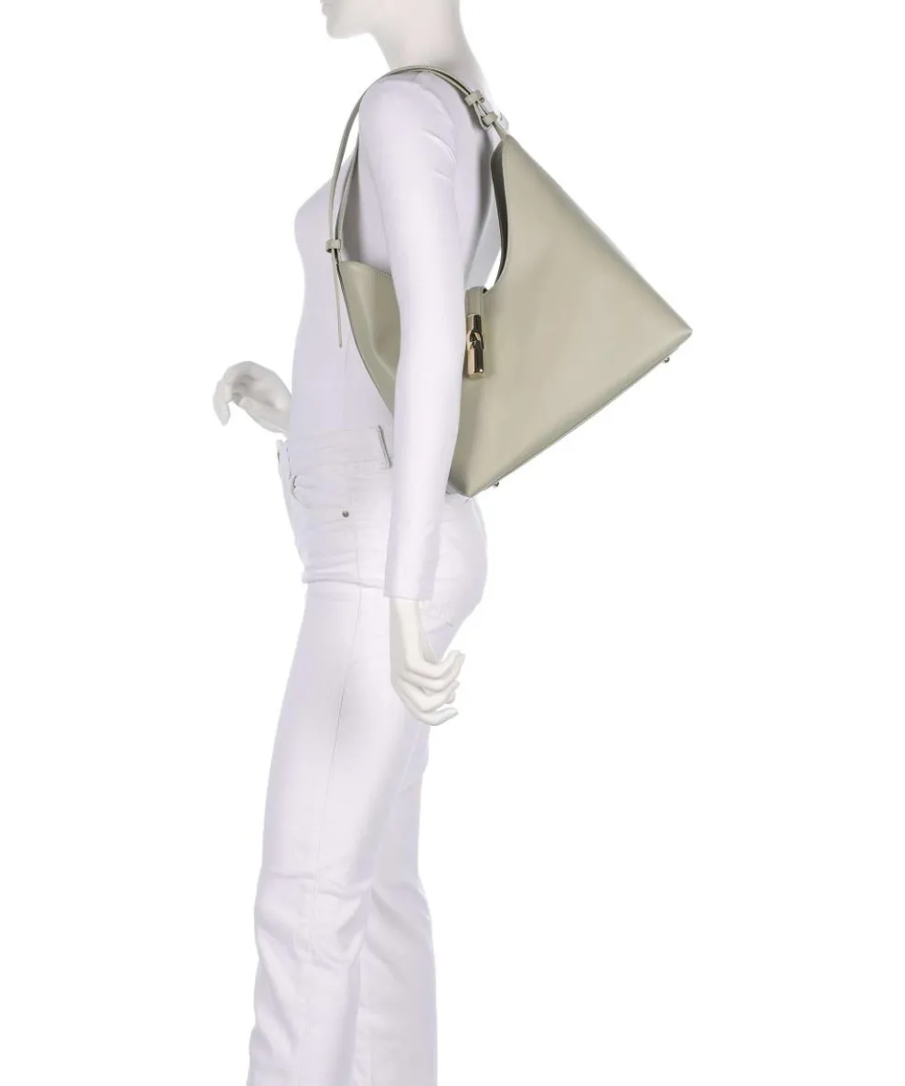 Goccia M Beuteltasche fein genarbtes Kalbsleder graugrün