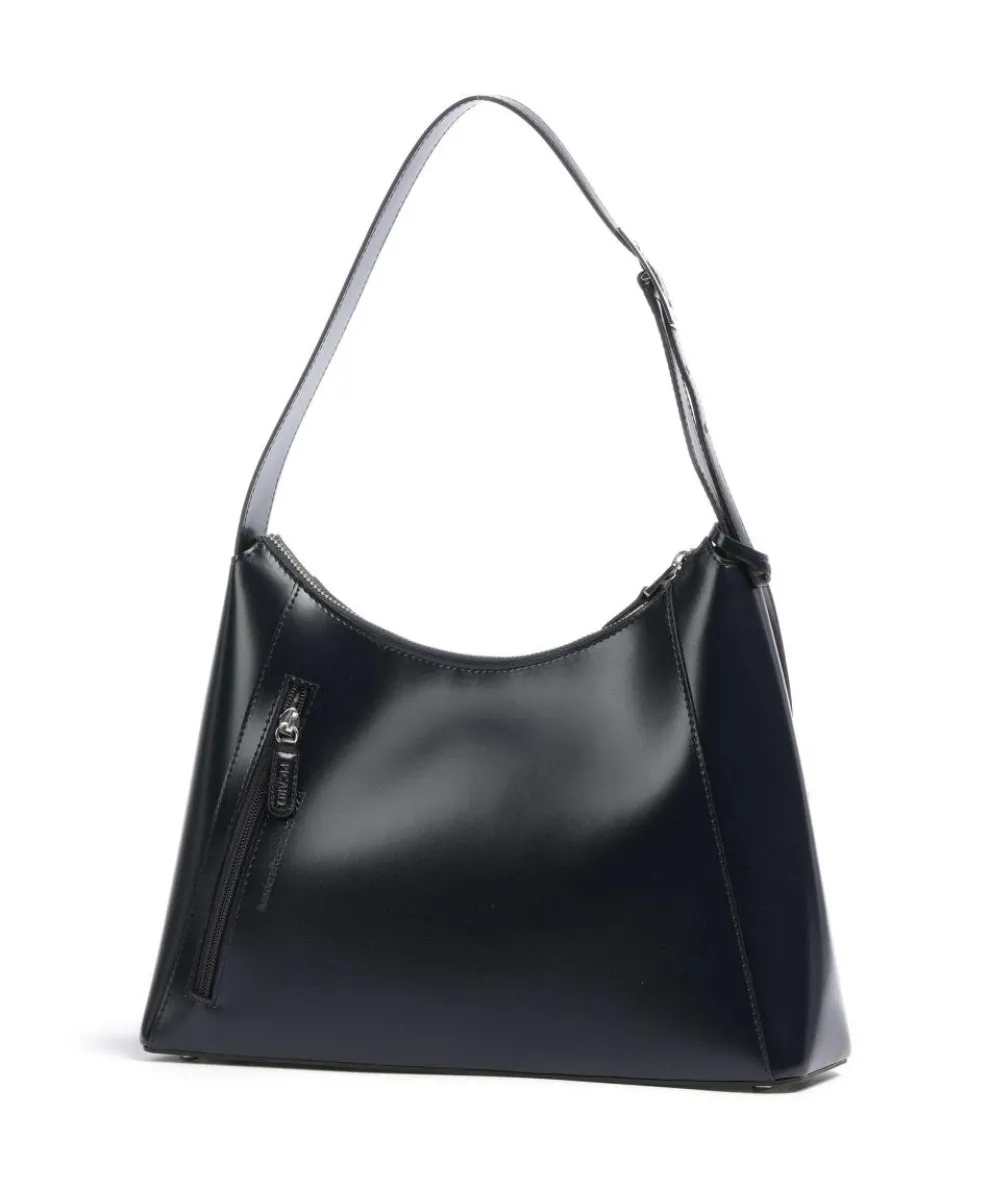 Black Tie Schultertasche glattes Rindsleder navy