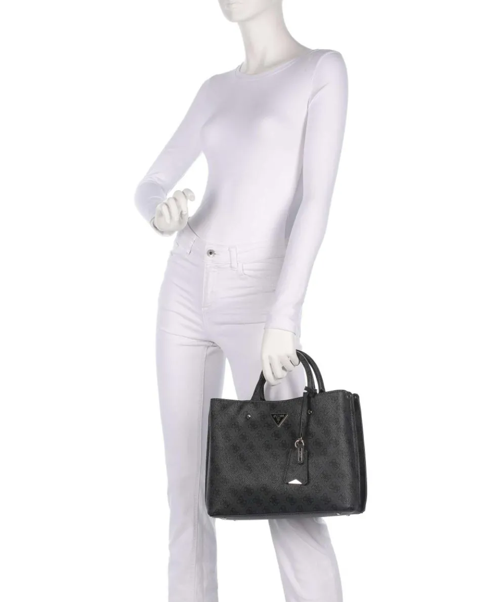 Meridian Handtasche Lederimitat dunkelgrau