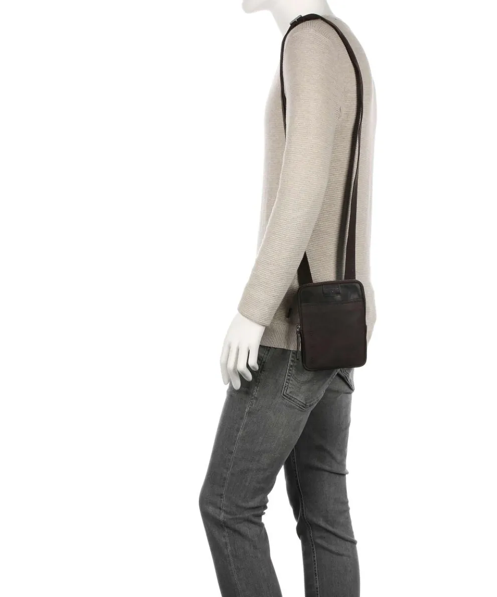 Brick Lane Umhängetasche Leder dunkelbraun