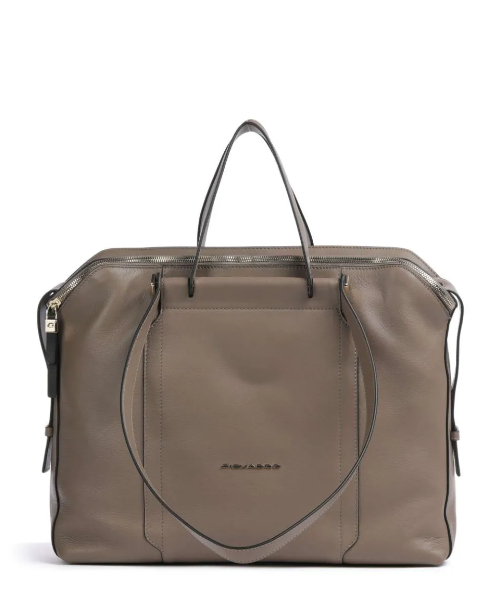 Circle Aktentasche 14″ fein genarbtes Rindsleder taupe