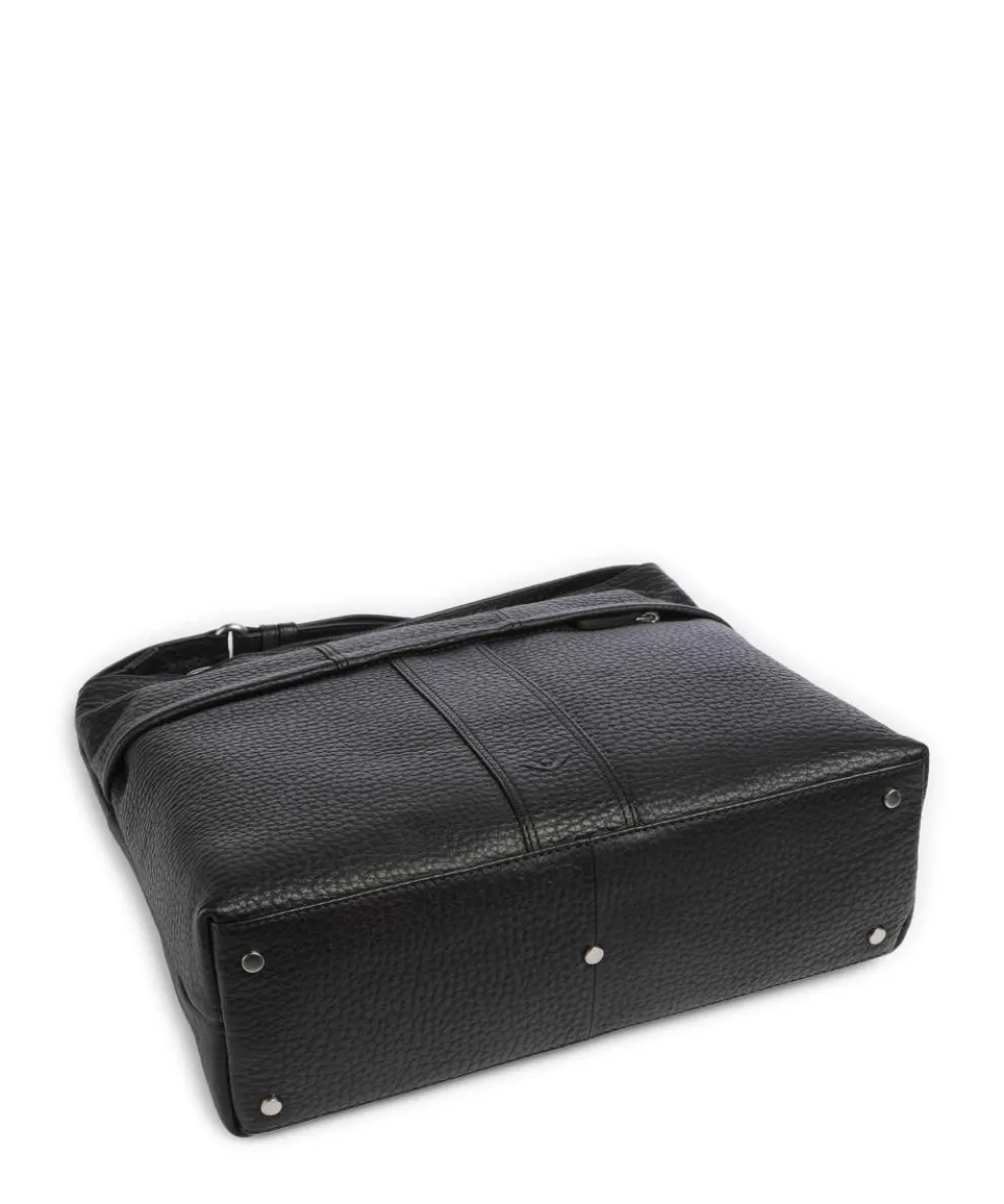 Hirsch Pita Umhängetasche genarbtes Leder schwarz