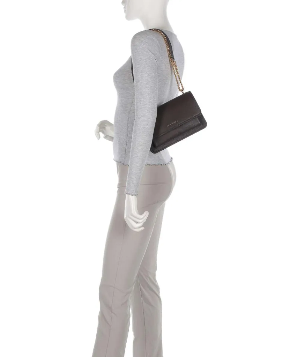 Claire Large Schultertasche genarbtes Rindsleder dunkelbraun