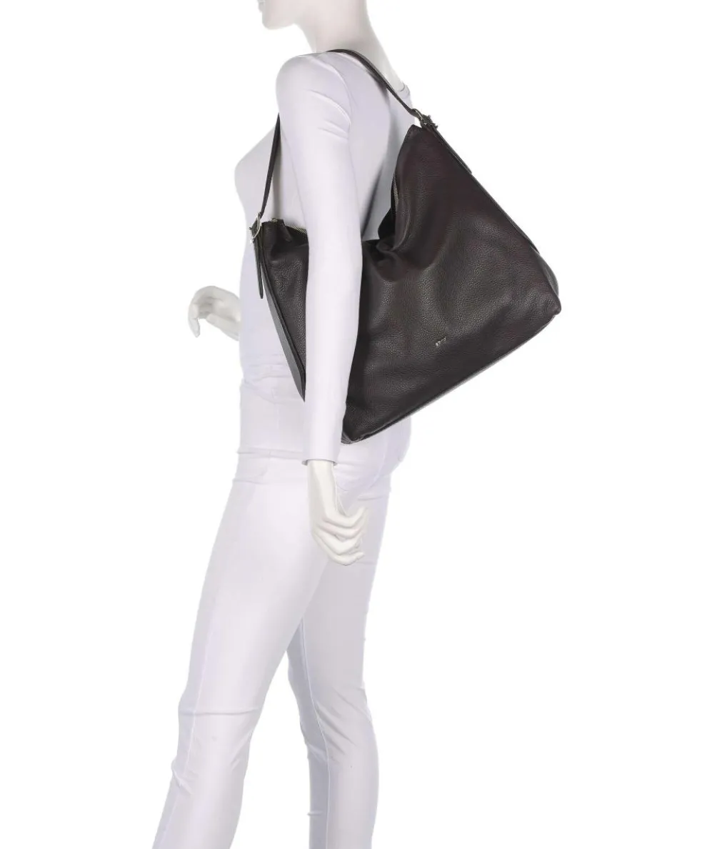 Agave Carina Beuteltasche genarbtes Leder dunkelbraun