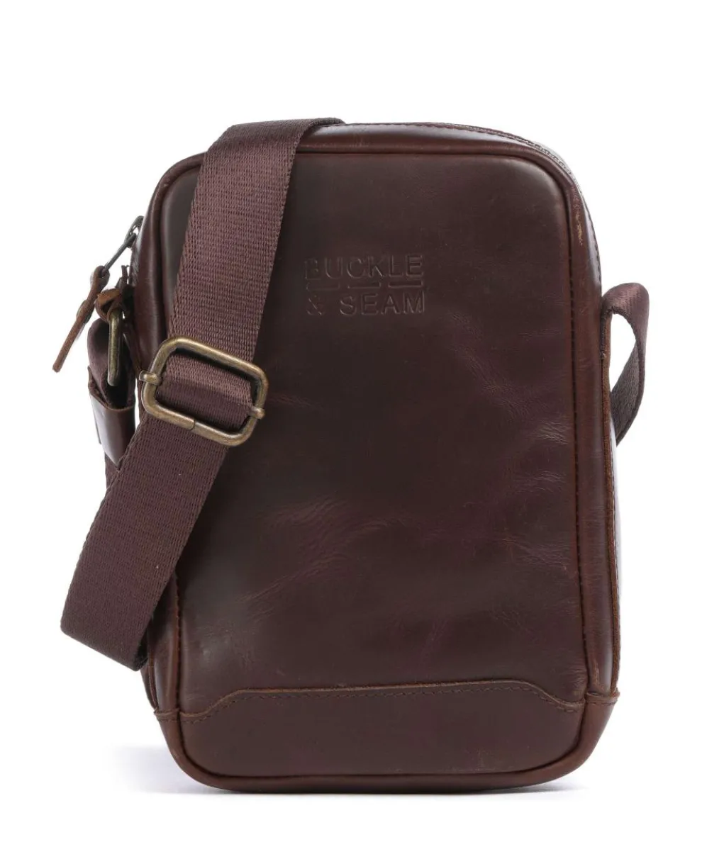 Crazy Horse Runner Umhängetasche fein genarbtes Rindsleder dunkelbraun