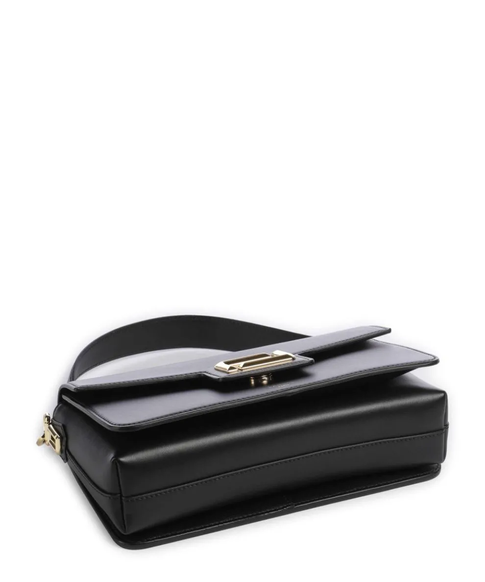 Angele M Schultertasche fein genarbtes Rindsleder schwarz